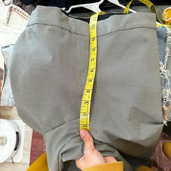 Joie Black White Gingham Elastic Waist Crop Stretch Pull On Business Casual Pant - Picture 13 of 13